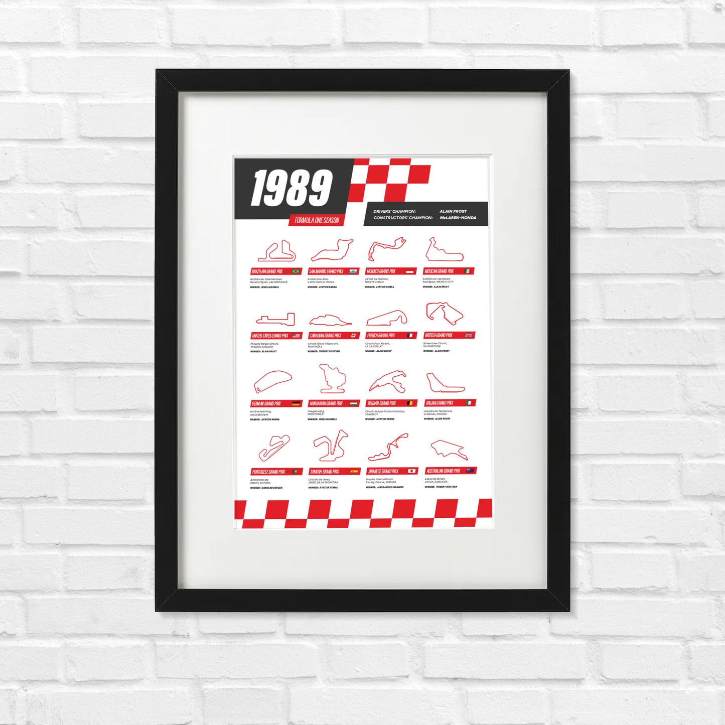1989 Formula 1 Season Print
