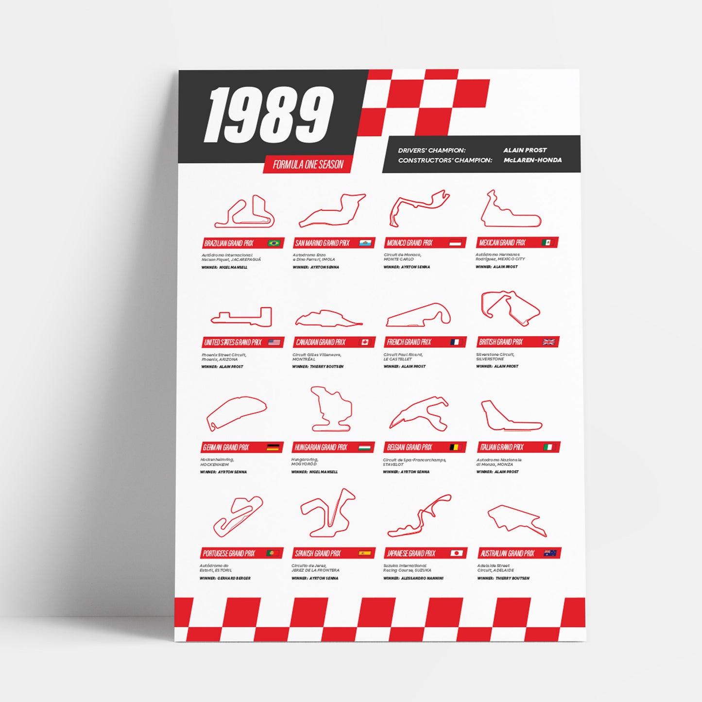 1989 Formula 1 Season Print